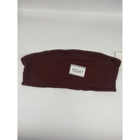 Naked Wardrobe Tube Top Women Sz Large Brown Ribbed Stretch Sleeveless - Picture 10 of 10